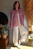 Annie 1972 Point Collar Smock Blouse Indian Pink Haze
